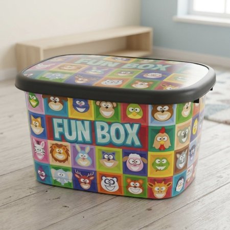 صندوق بلاستيك لتخزين ألعاب الأطفال