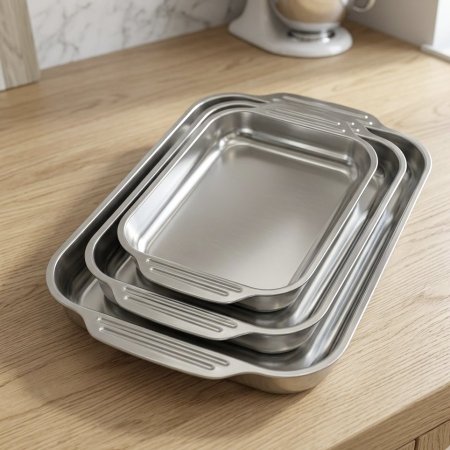 طقم صواني خبز ستانلس ستيل