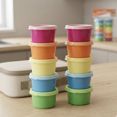 طقم علب بلاستيك صغيرة متعددة الاستخدامات