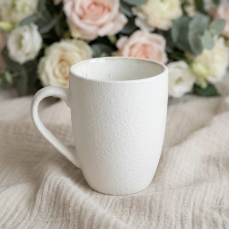 مج بورسلان ابيض بملمس محجر بارز