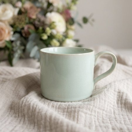 مج أخضر نعناعي فاتح بتصميم كلاسيكي بسيط