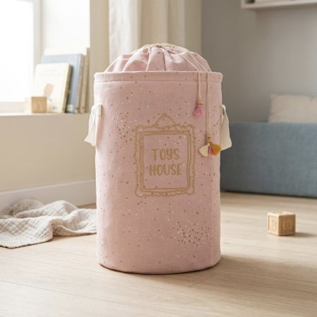 سلة من القماش المقوى لتخزين ألعاب او غسيل الأطفال