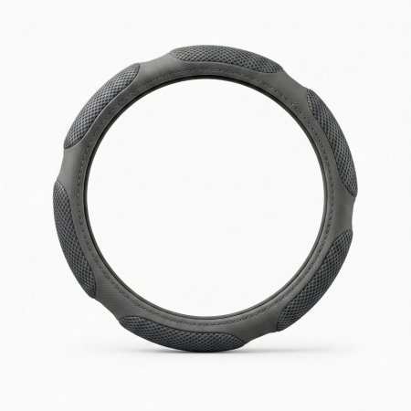 غطاء ستيرنج سيارة مقاس 38 سم لون رمادي