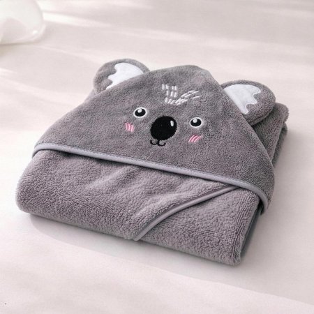 منشفة استحمام للأطفال بغطاء رأس