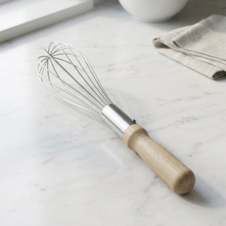 خفاقة يدوية ستانلس ستيل مع يد خشبية