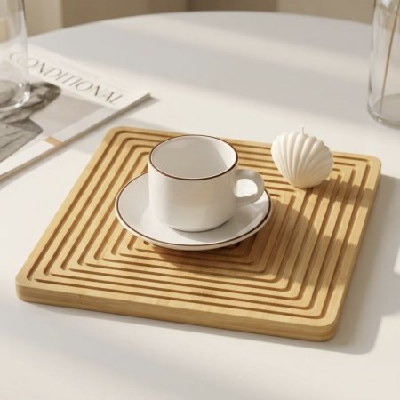 لوح خشبي مربع من خشب البامبو