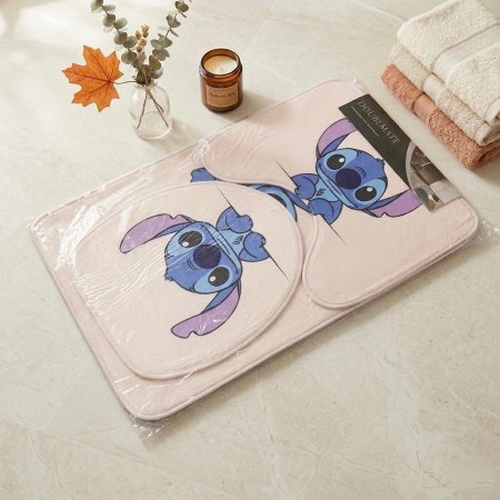 طقم دعسات حمام بتصميم شخصية ستيتش ٣ قطع