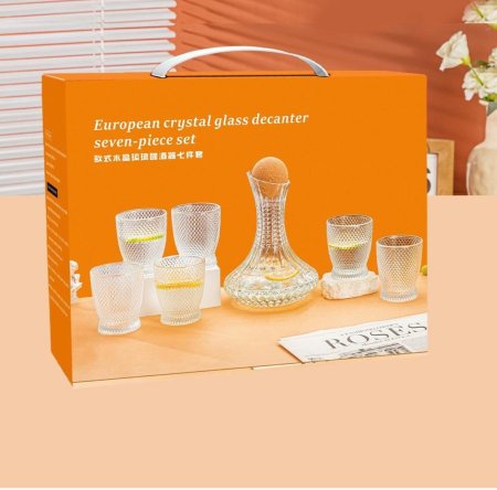 طقم كوز ماء+6كاسات شفاف