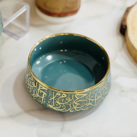 طقم 6 زبادي مكسرات زيتي وذهبي