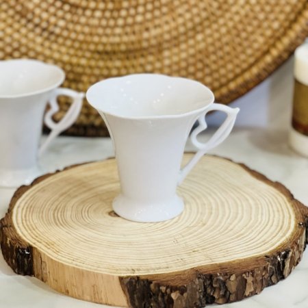 طقم 4 كاسات بورسلان ابيض