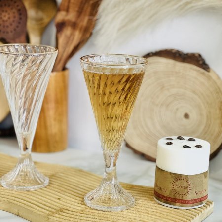 طقم كاستين زجاج حز ذهبي كبير