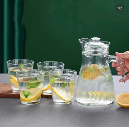 طقم شاف (كوز+4كاسات شفاف )