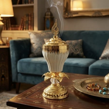 مبخرة بتصميم الماربل والذهبي الانيق