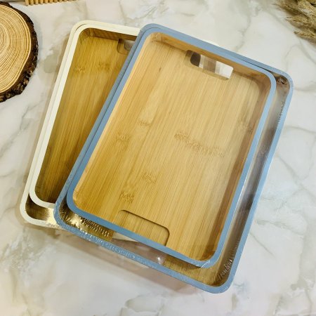 طقم صواني تقديم خشبية مستطيلة