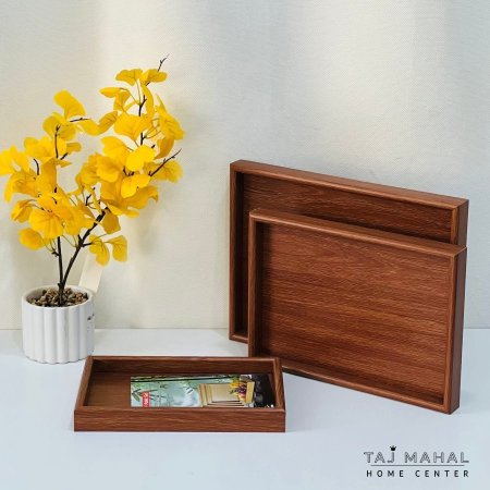 طقم صواني تقديم خشبية من البامبو ٣ قطع