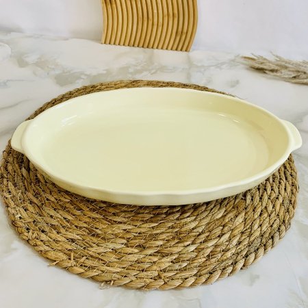 طبق تقديم بيضاوي سيراميك