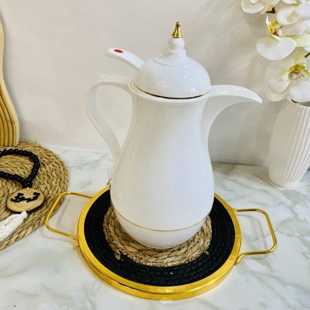 ترمس قهوة ابيض بلاستيك