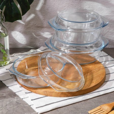 طقم بايركس حراري 3 قطع زجاجية