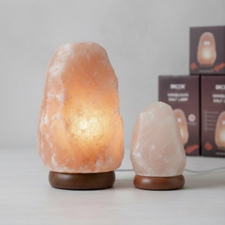 مصباح ملح الهيمالايا الطبيعي (الوردي/الأبيض)