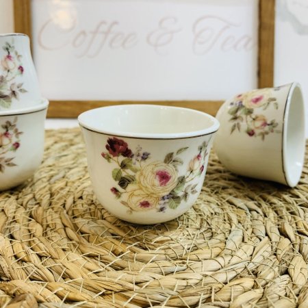 طقم ١٢ فنجان قهوة  مورد