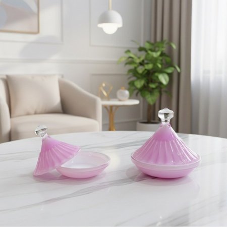 تمرية زجاج باللون الوردي