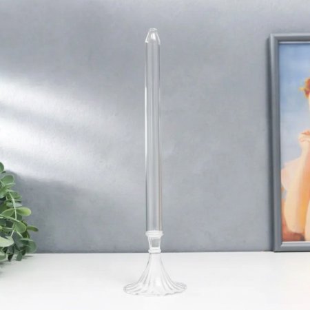 شمعدان زجاجي طويل شفاف حراري