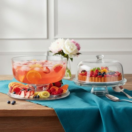 ستاند تقديم زجاجي متعدد الاستخدام بغطاء قبة