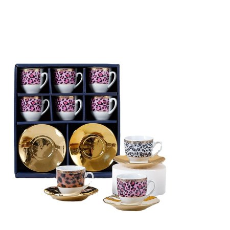 طقم 6 فناجين قهوة بنقوش تايجر