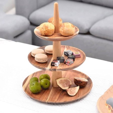 ستاند تقديم خشبي متعدد الطبقات