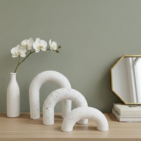 طقم فازات قوس 3 قطع ابيض