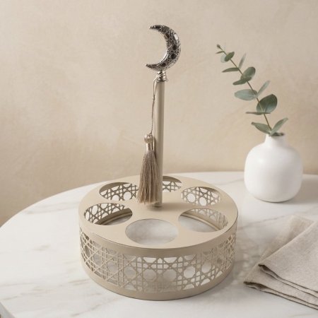 حمالة فناجين سادة عدد ٦ بتصميم هلال رمضان