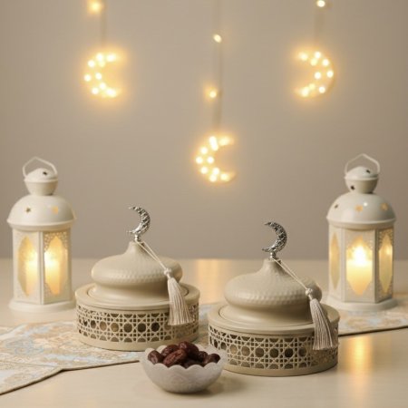 تمرية رمضانية معدنية لون بيج