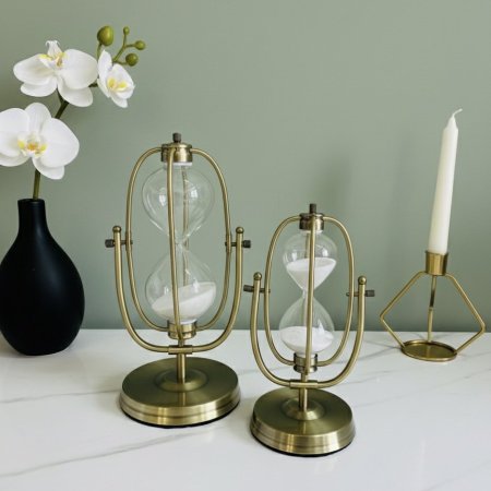 ساعة رملية معدنية دوارة