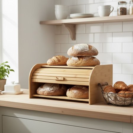 خزانة خبز خشب بامبو
