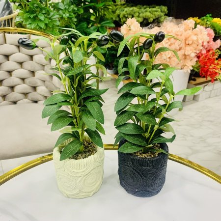 شجرة زيتون صناعية صغيرة في قوار بورسلان