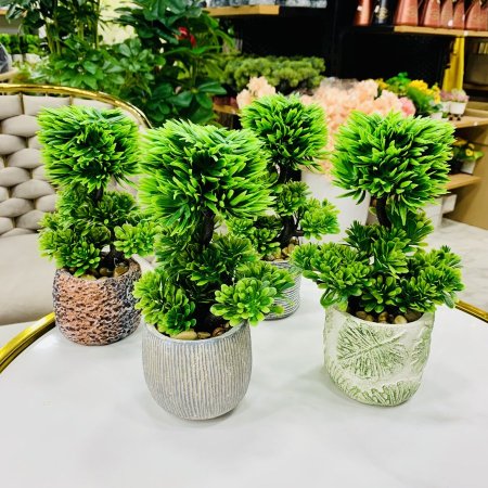 نباتات صناعية صغيرة في قوار سيراميك