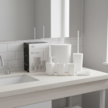 طقم حمام بلاستيك ٦ قطع