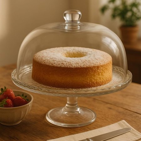 صحن كيك/معمول مع ستاند زجاجي شفاف